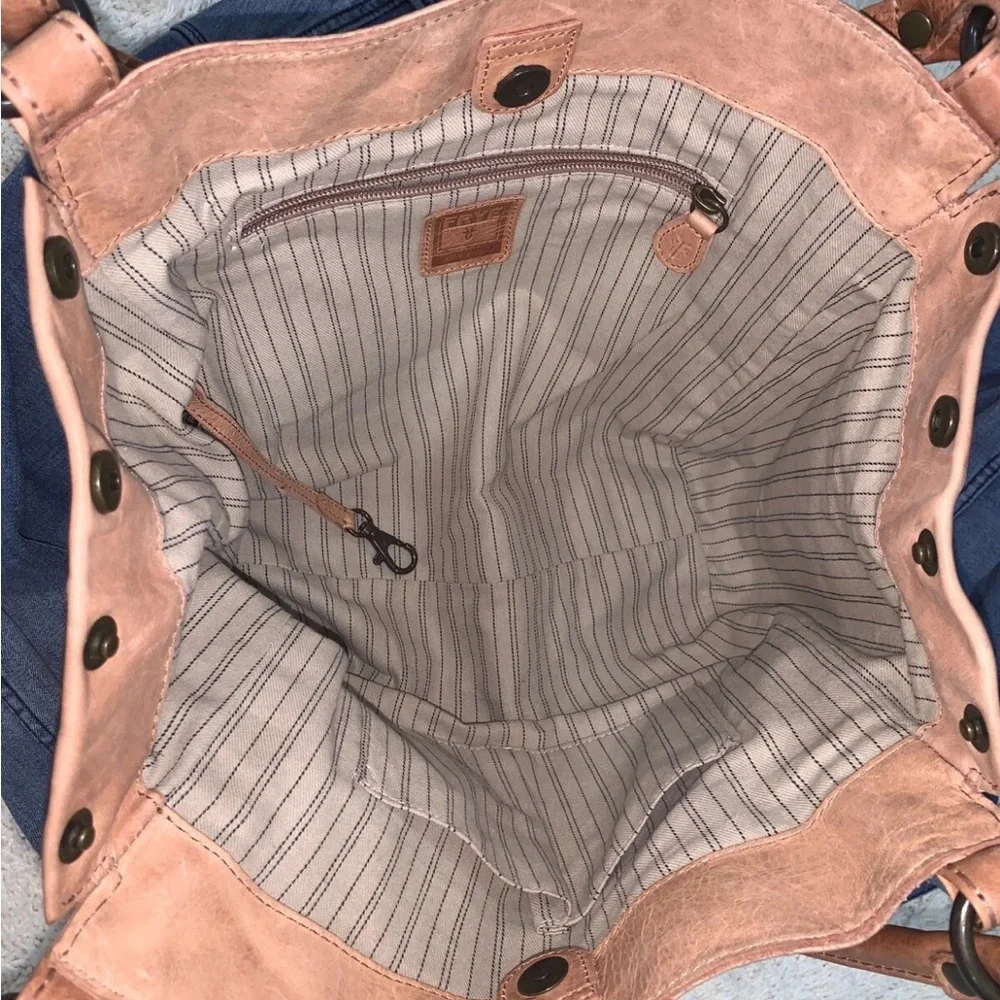 🤍🌷🤍FRYE MELISSA DISTRESSED LEATHER SHOULDER BAG Dusty Rose $388 - Picture 11 of 12